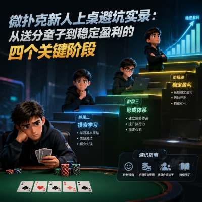 微扑克新人上桌避坑实录:从送分童子到稳定盈利的四个关键阶段