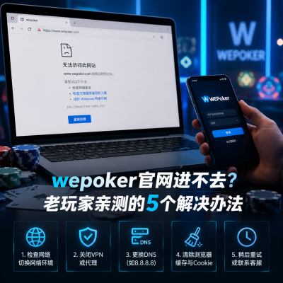 wepoker官网进不去?老玩家亲测的5个解决办法